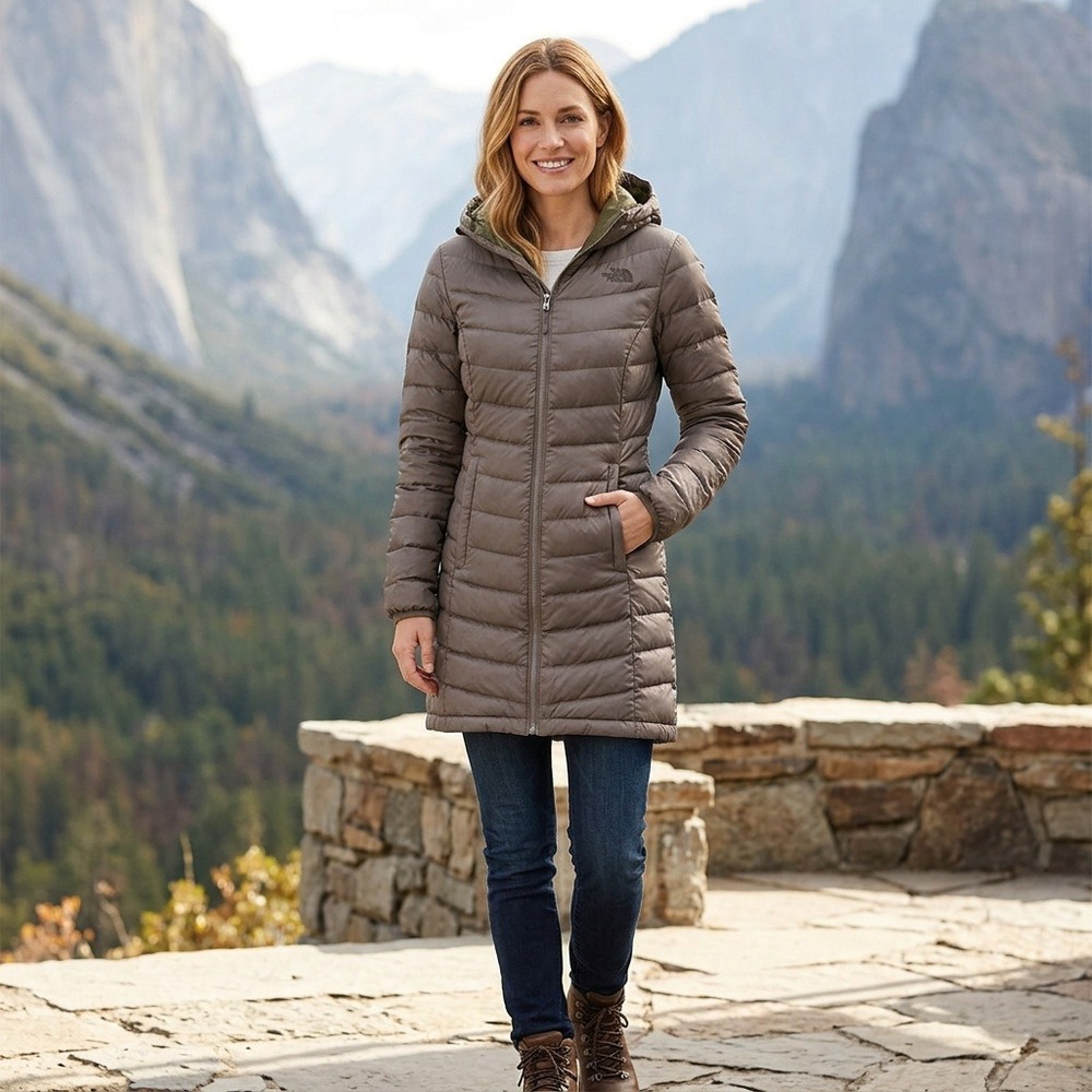 The North Face Women's Metropolis Down Parka Jacket Brown Size Small 550 Fill